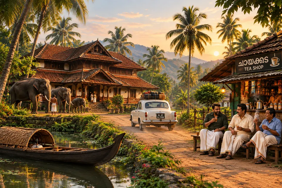 A Kerala village scene representing a home away from home
